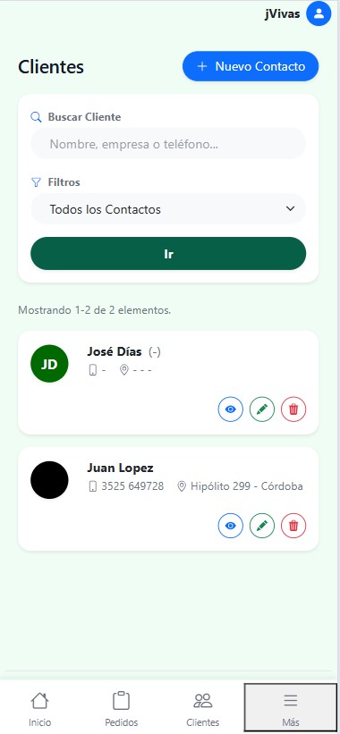 Lista de contactos